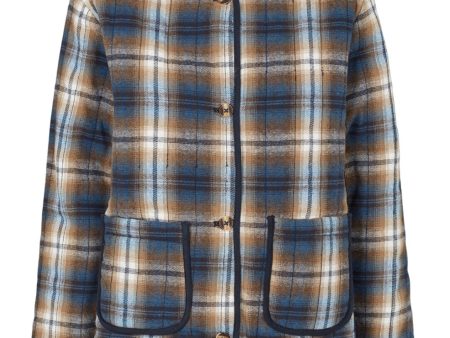 Basic Apparel - Trudie Jacket - 728 Tobacco Brown   Classic Blue For Sale