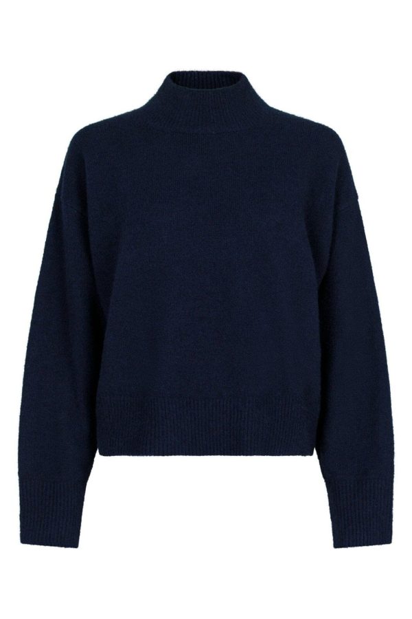 Neo Noir - Paulina Knit Blouse - Navy Online