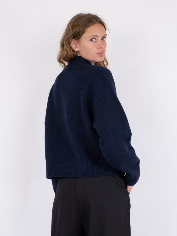 Neo Noir - Paulina Knit Blouse - Navy Online