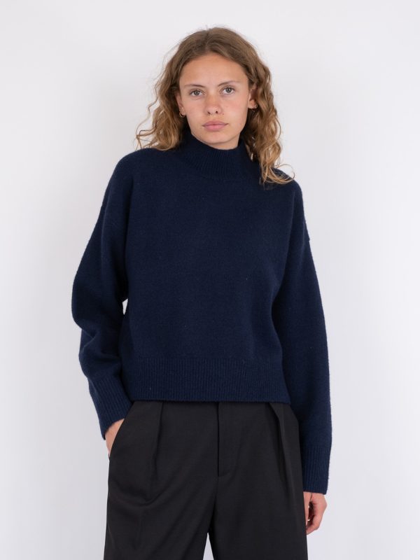 Neo Noir - Paulina Knit Blouse - Navy Online