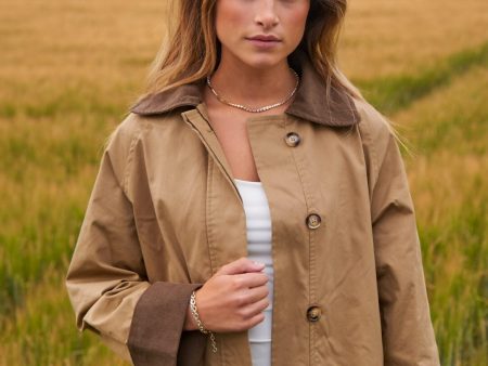 Neo Noir - Anneli Cord Coat - Khaki Online