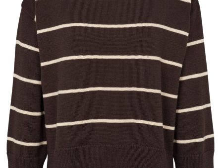 Basic Apparel - Winie O-neck Stripe - 722 Chocolate   Birch Fashion