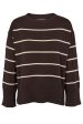 Basic Apparel - Winie O-neck Stripe - 722 Chocolate   Birch Fashion