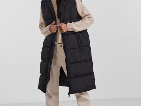 Pieces - Pcbee New Long Puffer Vest - 3718770 Black Discount