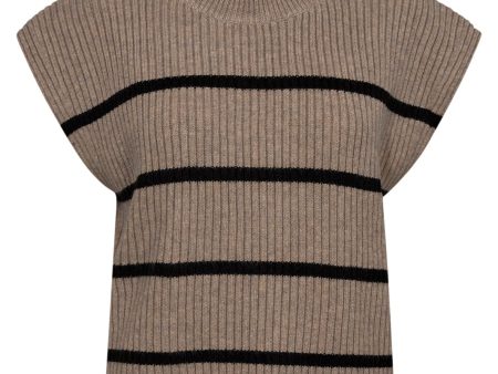 Co´couture - Rowcc Stripe Rib Vest 32143 - 127 Champagne Hot on Sale