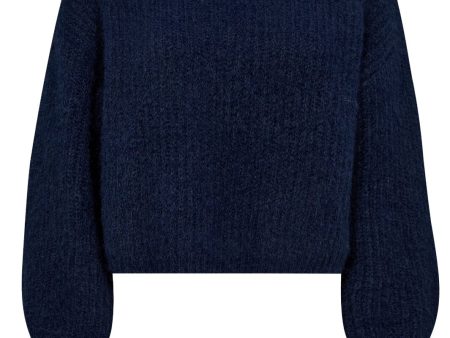 Co´couture - Coraliecc Crop Rib O-Knit 32140 - 120 Navy Online Sale