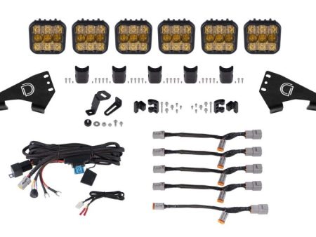 Diode Dynamics 20-Present Polaris RZR SS5 Pro CrossLink Roof - Yellow Combo Lightbar Kit Cheap